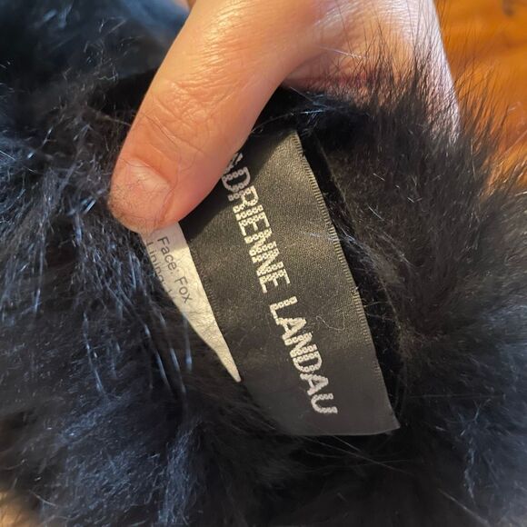 ADRIENNE LANDAU | black fox neck wrap - Picture 6 of 6